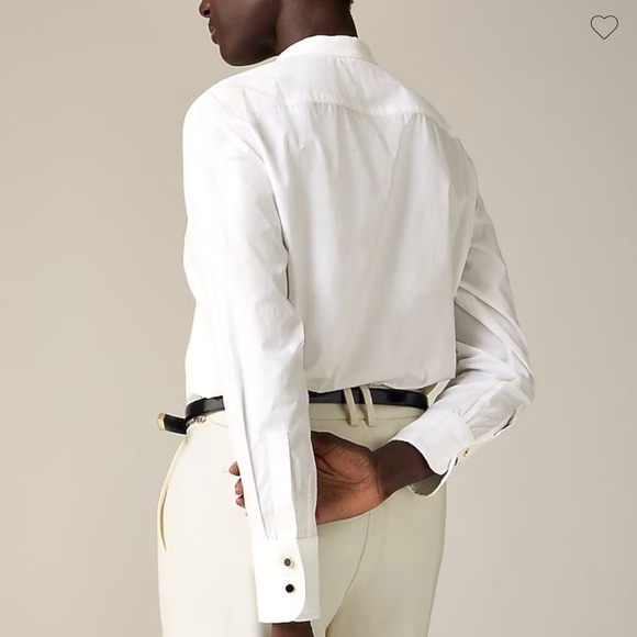NEW J. CREW Women's Garçon tuxedo button-up shirt in White Cotton Size 14 - Picture 3 of 9